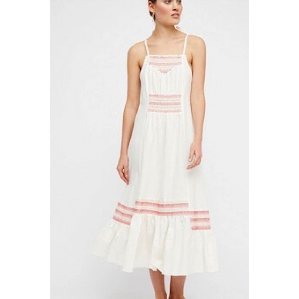 Free People Another Love Smocked Midi Dress XS Excellent Condition